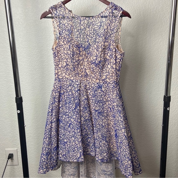 B Darlin Pink and Blue High Low Dress - Picture 2 of 4